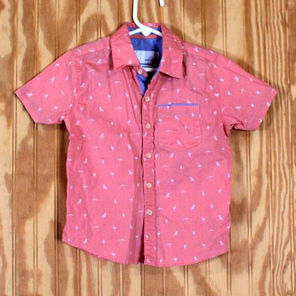 Craft + Flow Little Boys' Palm Tree Stretch Shirt - Size 4 (Small) - Picture 3 of 5